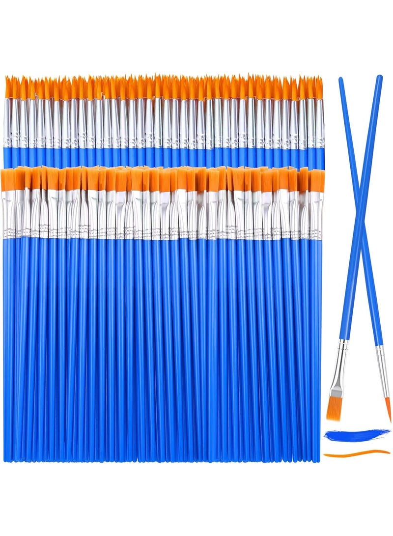 HZYH 40 Pcs Paint Brushes Set, Detail Paint Brushes, 17cm Small Nylon Brushes, 20 Flat and 20 Round Tips, Acrylic Paint Brushes for Kids, Watercolor, Oil Painting, Craft, Model Painting - Image 1