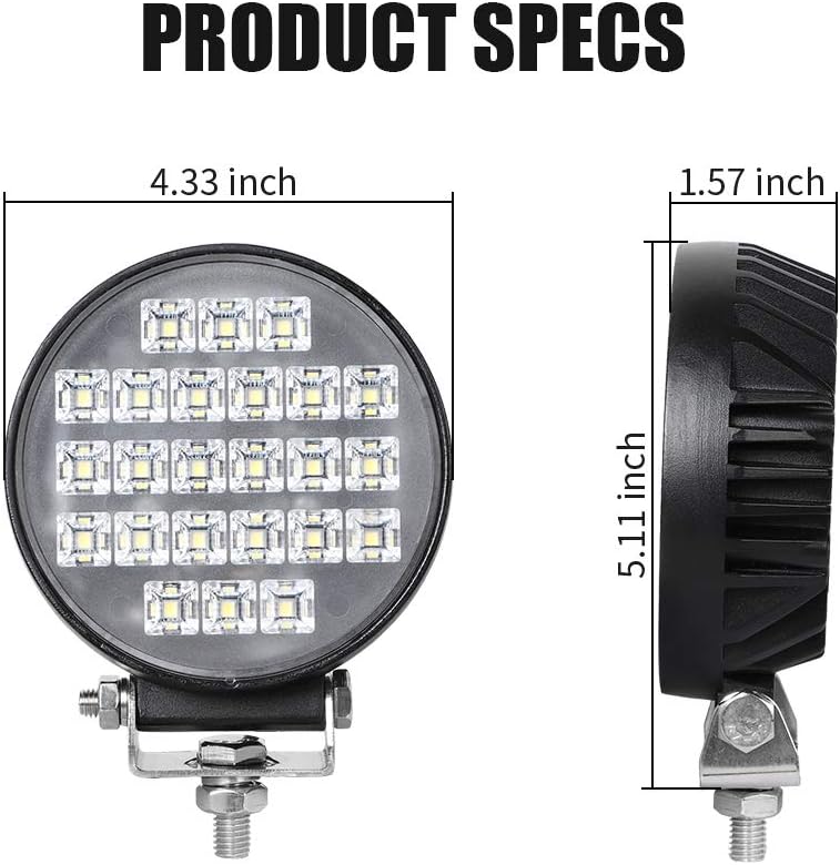 Exzeit Waterproof LED Pods - 150° LED Fog Light with CREE Chips, 72W 5760LMS for Trucks, ATVs, and Boats - Image 3