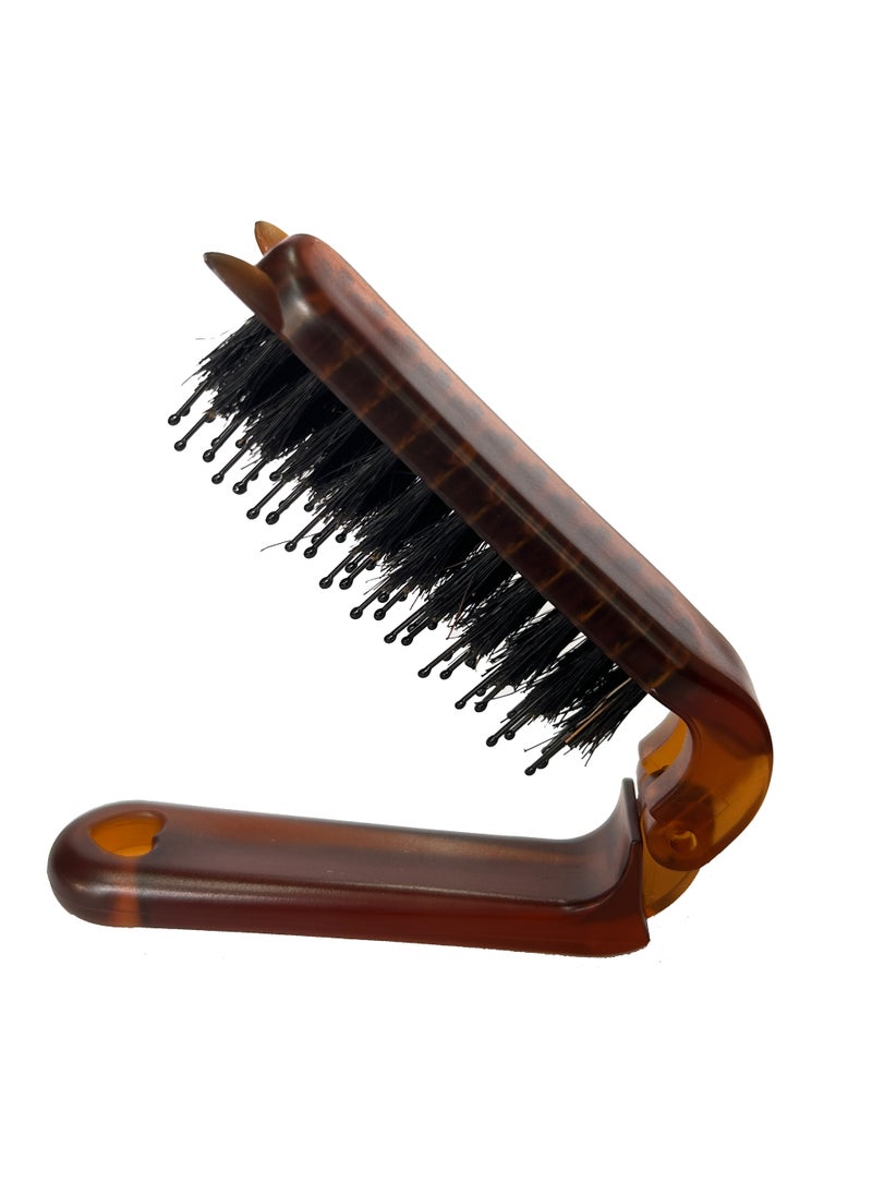 Generic - Hot-Sale Tri-Row Teasing Comb, Boar Bristle, Wood Handle Amber mane style - Image 1