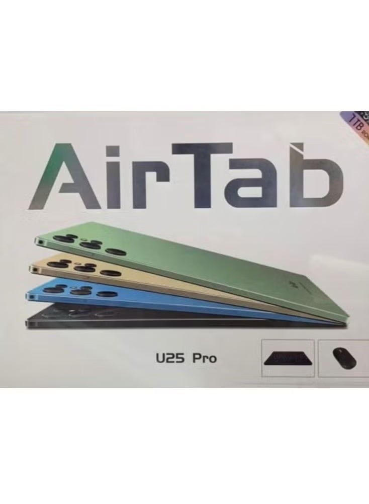 AirTab U25 Pro Tablet with Arabic Keyboard, 10.1 Inch FHD Display, Android 15 OS, 16GB RAM, 1TB Storage, 10,000mAh Long Battery, Dual Camera, Slim Portable Design – Green - Image 2