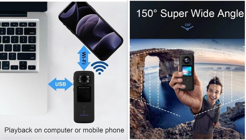Cubonic HD Dual Handheld Waterproof Camera Outdoor Anti-Shake Action Camera| Ultra Bright LCD Touch Screen |Live Streaming with Various Mounts Sports Camera (4K Dual Screen Hand-Held Action Camera) - Image 3