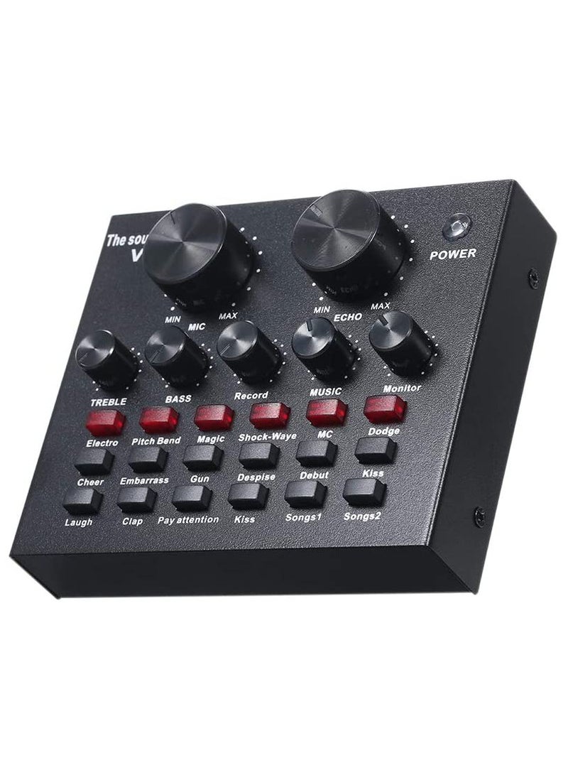 LEDIN V8 Sound Card Audio USB 5.0 - Headset Microphone Webcast Live Sound Card - Image 2