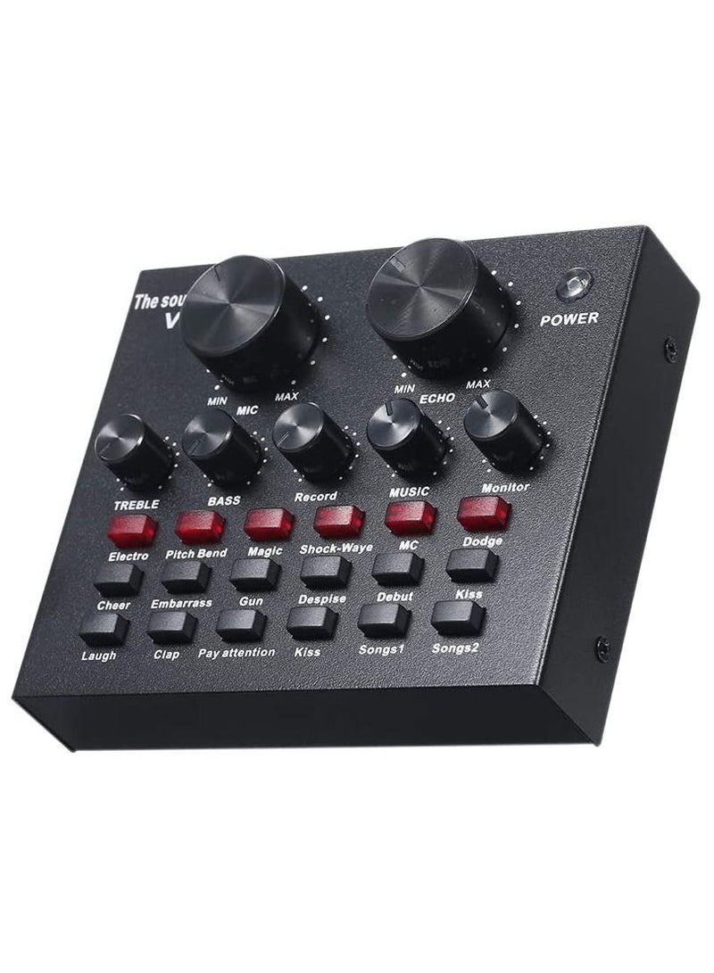 LEDIN V8 Sound Card Audio USB 5.0 - Headset Microphone Webcast Live Sound Card  - Image 2