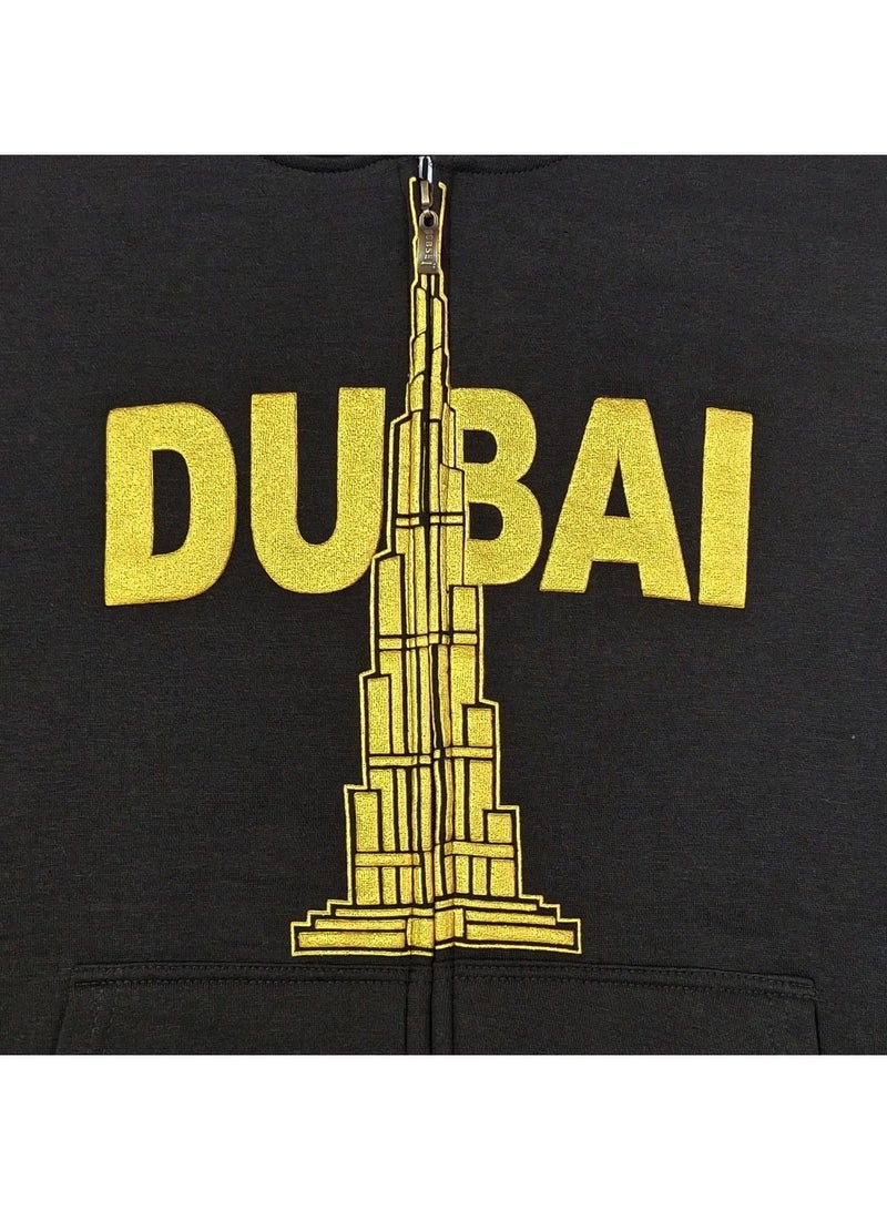 Dubshi Dubai Jacket Black Gold Burj Khalifa - Image 2