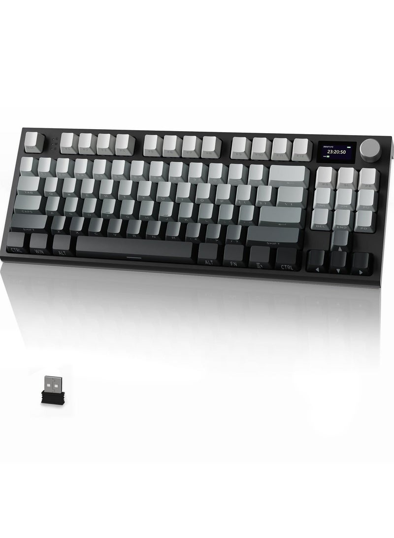 Attack Shark K86 RGB Wireless Gasket Mechanical Keyboard,Triple Mode Bluetooth5.0/2.4G/USB-C 87 Keys Hot Swappable Gaming Keyboard, 4000 mAh Battery 1.2'' HD OLED Display Volume Rotary Button for Games and Work - Image 1