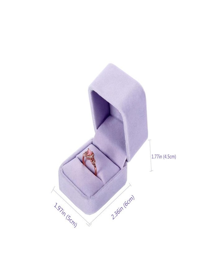 FAYADA Velvet Ring Box Classical Ring Bearer Case Earring Jewelry Gift Box for Engagement,Proposal,Wedding, Birthday and Anniversary - Image 2