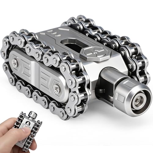 Cybemaga Tank Fidget Spinner Fidget Hand Roller Slider for Kids Adults Metal Sprocket Chain Fidget Toy Sensory Toy for Stress Relief Cool Desk Toy Gift for Boys Teenagers Office Home - Image 1