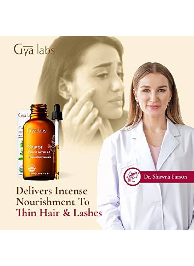 Usda Organic Castor Oil For Hair Growth Eyelashes And Eyebrows (1.7 Fl Oz) Volumizing And Nourishing