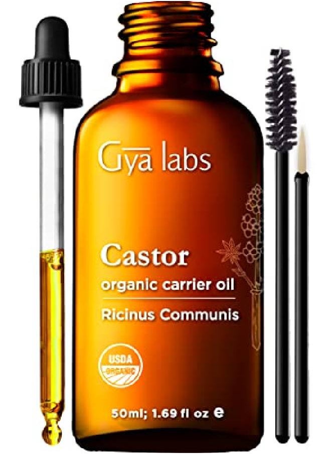 Usda Organic Castor Oil For Hair Growth Eyelashes And Eyebrows (1.7 Fl Oz) Volumizing And Nourishing