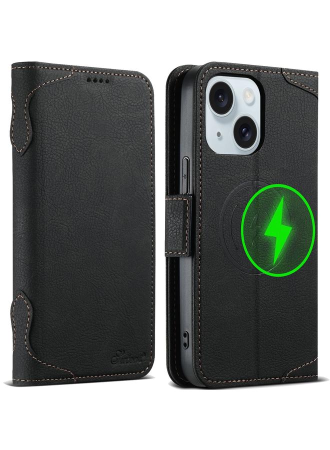 Suteni Case For iPhone 15 Plus SUTENI J07 Multifunctional Horizontal Flip Magsafe Leather Phone Case - Image 1