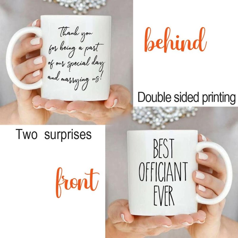Dnuiyses Wedding Officiant Mug, Funny Wedding Registry Mugs, Best Officiants Ever Gift from Couple, Bride Groom Thank You Mug Gifts for Wedding Day, Bridesmaid Gifts, Just Married Gift for Newlywed - Image 4