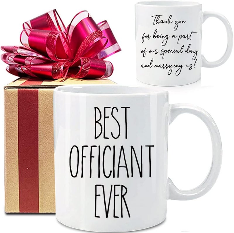 Dnuiyses Wedding Officiant Mug, Funny Wedding Registry Mugs, Best Officiants Ever Gift from Couple, Bride Groom Thank You Mug Gifts for Wedding Day, Bridesmaid Gifts, Just Married Gift for Newlywed - Image 1