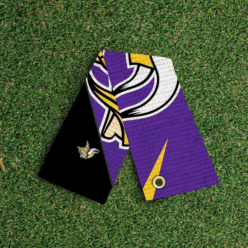 Northwest The Company Official NFL Microfiber Waffle Fabric Fan Golf Towel with Grommet, 16" x 25", Shred, Team Colors (Minnesota Vikings) - Image 4