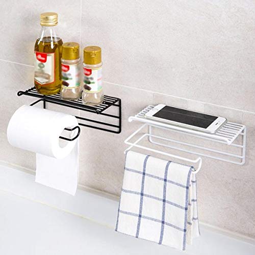 Dizgoy Dizgoy Toilet Roll HolderWall Mounted Toilet Roll Holders with Cosmetic Storage for All Kinds of Toilet Paper Tissue Holder with Magic Sticker for Kitchen and Bathroom Black  - Image 3
