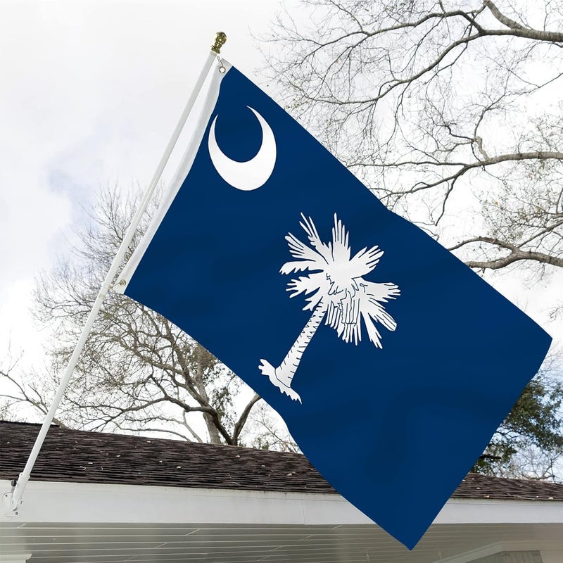 ARSOF 3x5 South Carolina Flag Double Sided for Outdoor Vivid Colors SC State of South Carolina Flag 3 Ply with Durable Canvas Header and Brass Grommets - Image 2