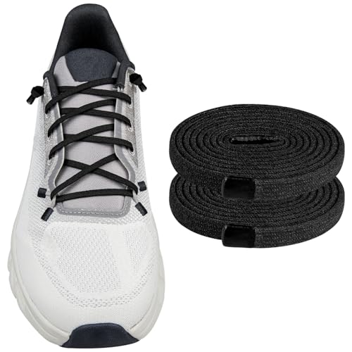 Endoto Elastic Shoelaces for ON Cloudtilt Sneakers 4MM No Tie Shoes Laces Replacements Stretchy Bungee Running TrainingColorBlackSize26Inch - Image 1