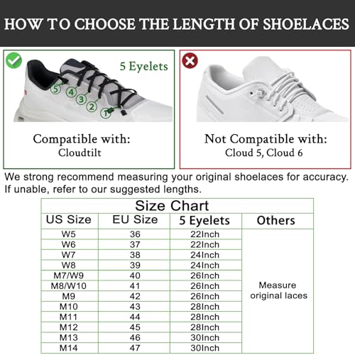 Endoto Elastic Shoelaces for ON Cloudtilt Sneakers 4MM No Tie Shoes Laces Replacements Stretchy Bungee Running TrainingColorBlackSize26Inch - Image 3