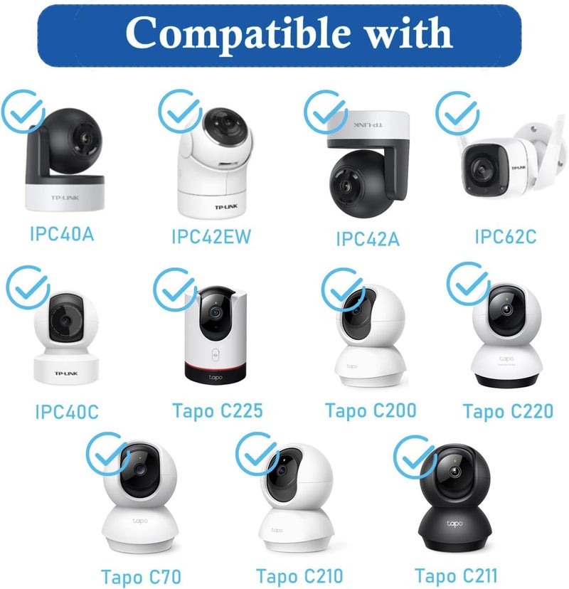 FASHION MANIA 2 Pack Wall Mount for Tp_Link Security Cameras, Compatible with Models C225/C200/C210/C220/Tc70, Kasa Ec70/Kc410s, 2.2 Inch Base, Adjustable Angle Mounting Bracket - Image 4