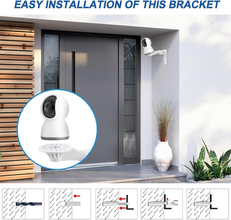 FASHION MANIA 2 Pack Wall Mount for Tp_Link Security Cameras, Compatible with Models C225/C200/C210/C220/Tc70, Kasa Ec70/Kc410s, 2.2 Inch Base, Adjustable Angle Mounting Bracket - Image 5