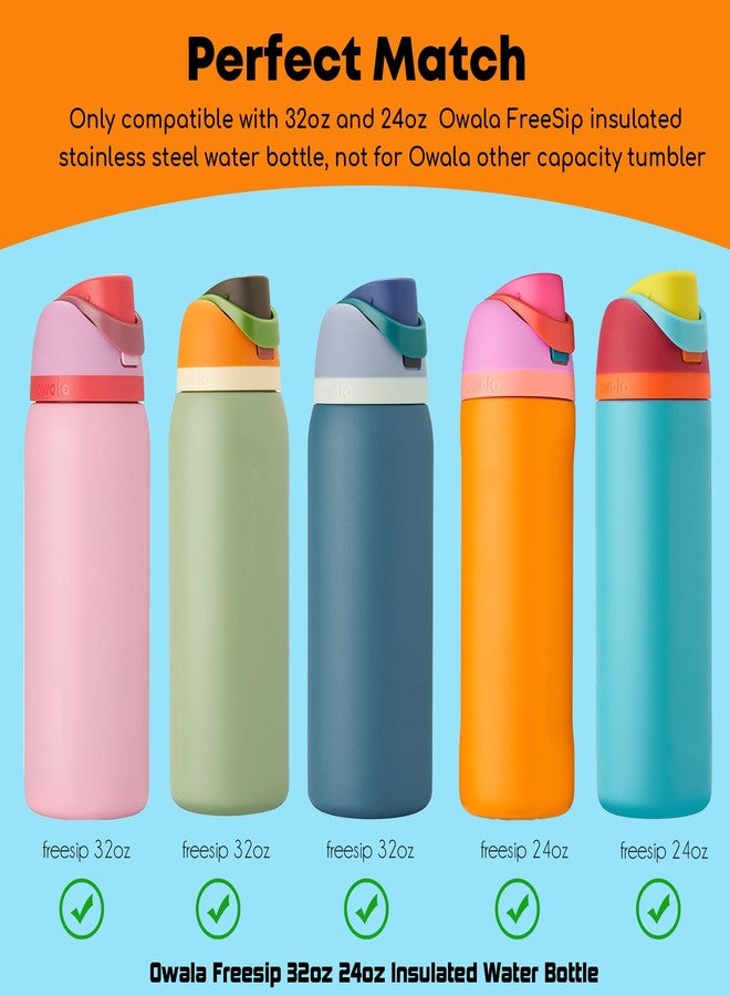 الينك ماصات شرب من الفولاذ المقاوم للصدأ من ALINK لزجاجة المياه المعزولة Owala FreeSip سعة 24 أونصة و32 أونصة، عبوة من 6 قطع، ماصات معدنية بديلة قابلة لإعادة الاستخدام لغطاء كوب Owala Freesip سعة 32 أونصة و24 أونصة فقط، بالإضافة إلى فرشاة تنظيف الماصات، آمنة للغسل في غسالة الأطباق - Image 3