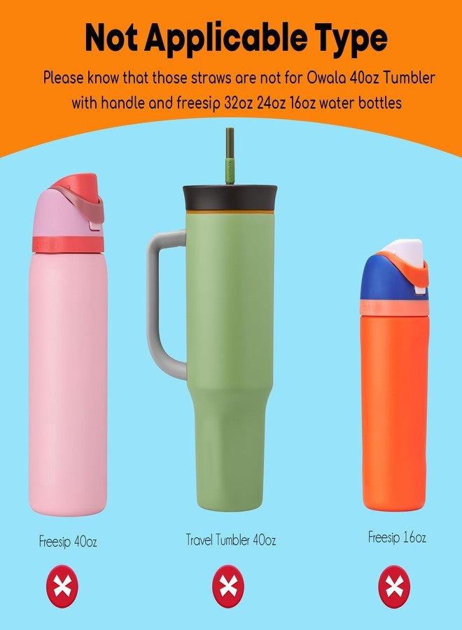 الينك ماصات شرب من الفولاذ المقاوم للصدأ من ALINK لزجاجة المياه المعزولة Owala FreeSip سعة 24 أونصة و32 أونصة، عبوة من 6 قطع، ماصات معدنية بديلة قابلة لإعادة الاستخدام لغطاء كوب Owala Freesip سعة 32 أونصة و24 أونصة فقط، بالإضافة إلى فرشاة تنظيف الماصات، آمنة للغسل في غسالة الأطباق - Image 4