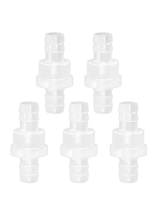 JoyTube 5 عبوات صمام فحص 1/2” (12MM) بلاستيك PVDF مع أنبوب بارب أحادي الاتجاه للغاز السائل والهواء - Image 1