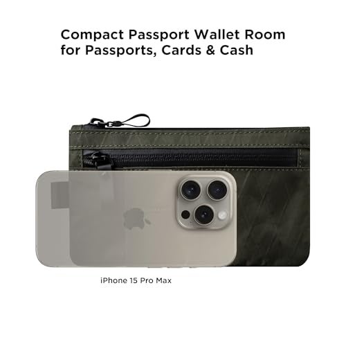 ALPAKA Zip Clutch Dark Green X-Pac VX21 - Functions as Zipper Wallet and EDC Carrier - Weatherproof and RFID Blocking Material - 3 External Slots for EDC Gear - 3 Inside Pockets - Image 2