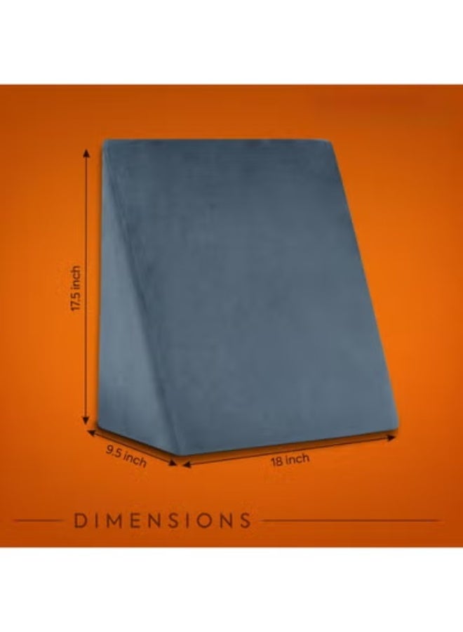 وسادة مثلثية ميموري فوم – وسادة داعمة للظهر وتخفيف ارتجاع المعدة والشخير ورفع الساقين والراحة أثناء الحمل - Image 3