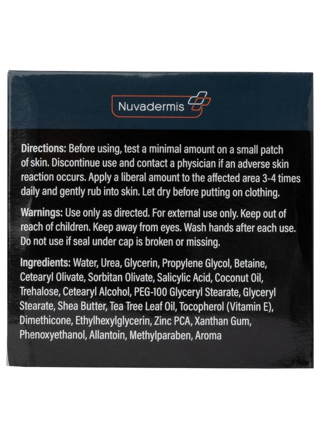 Nuvadermis - Urea Cream 40 Percent For Feet - 40% Urea Foot Repair Lotion - Maximum Strength For Dry Cracked Heels - 2% Salicylic Acid, Shea Butter, Tea Tree Oil, Vitamin E - 1.7 Oz Jar Mini - Image 1