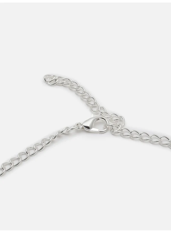 سوهي طقم قلادة وأقراط من الألماس الأمريكي المطلي بالفضة