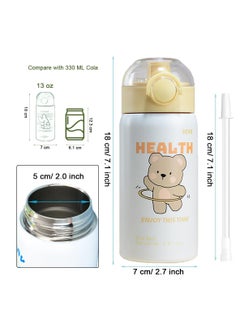 Excefore Kids Water Bottle for School with Straw Lid, Insulated Water Bottle with Straw for Kids, Stainless Steel Insulated Water Bottle for Kids, for Boys and Girls School Indoor Outdoor  - Image 2