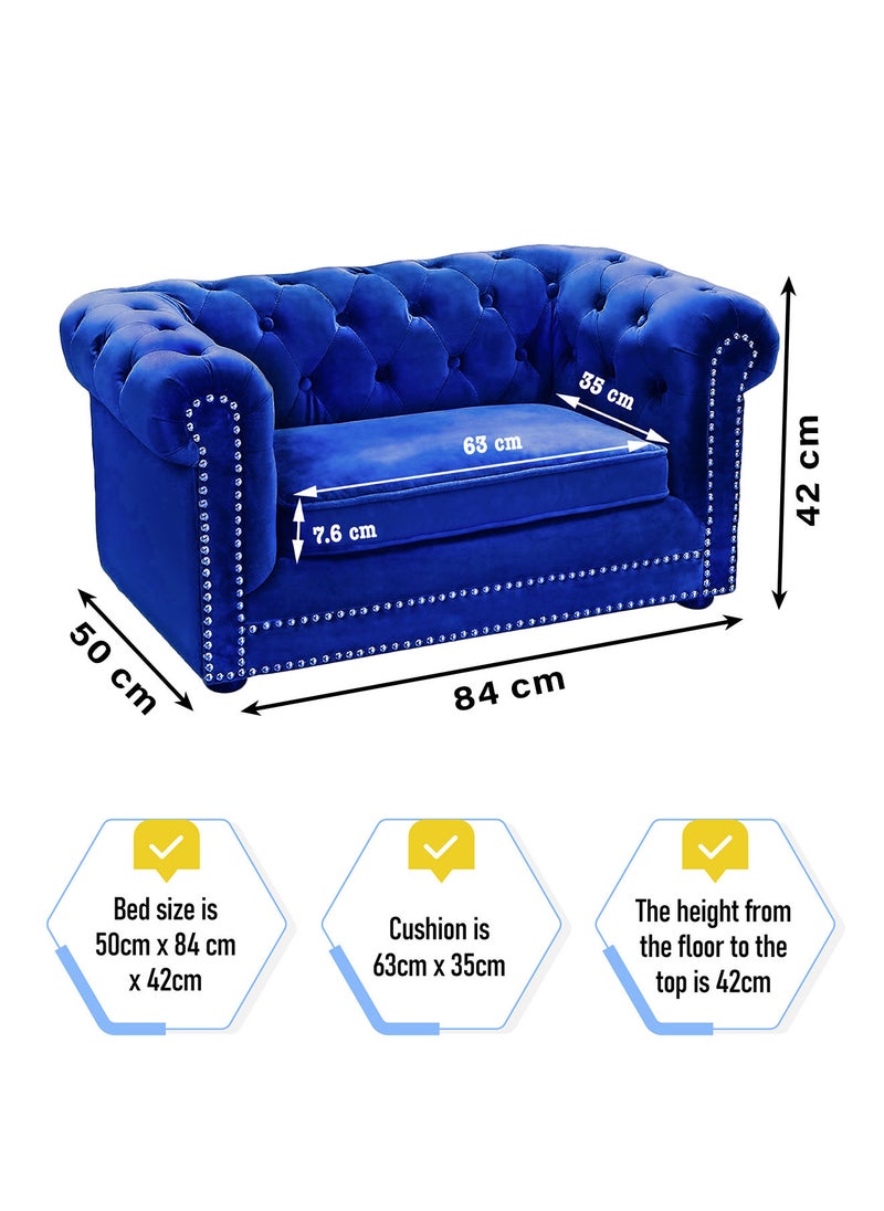 CHEWY BONE Dogs Bed and Furniture Luxury Dog Sofa Calming Foam & Fluffy Elevated dog bed chair with removable cushion for XS Dog bed & Puppies  - Image 2