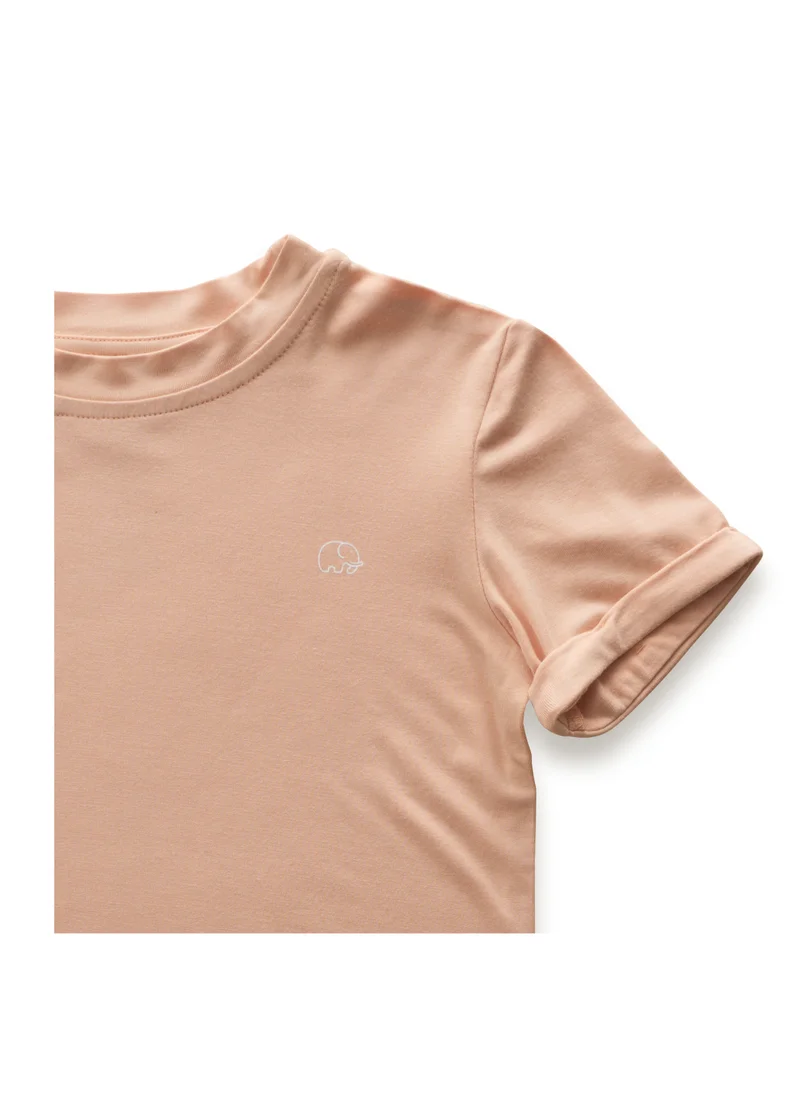 Anvi Baby Bamboo Spandex T-Shirt-  Coral Peach