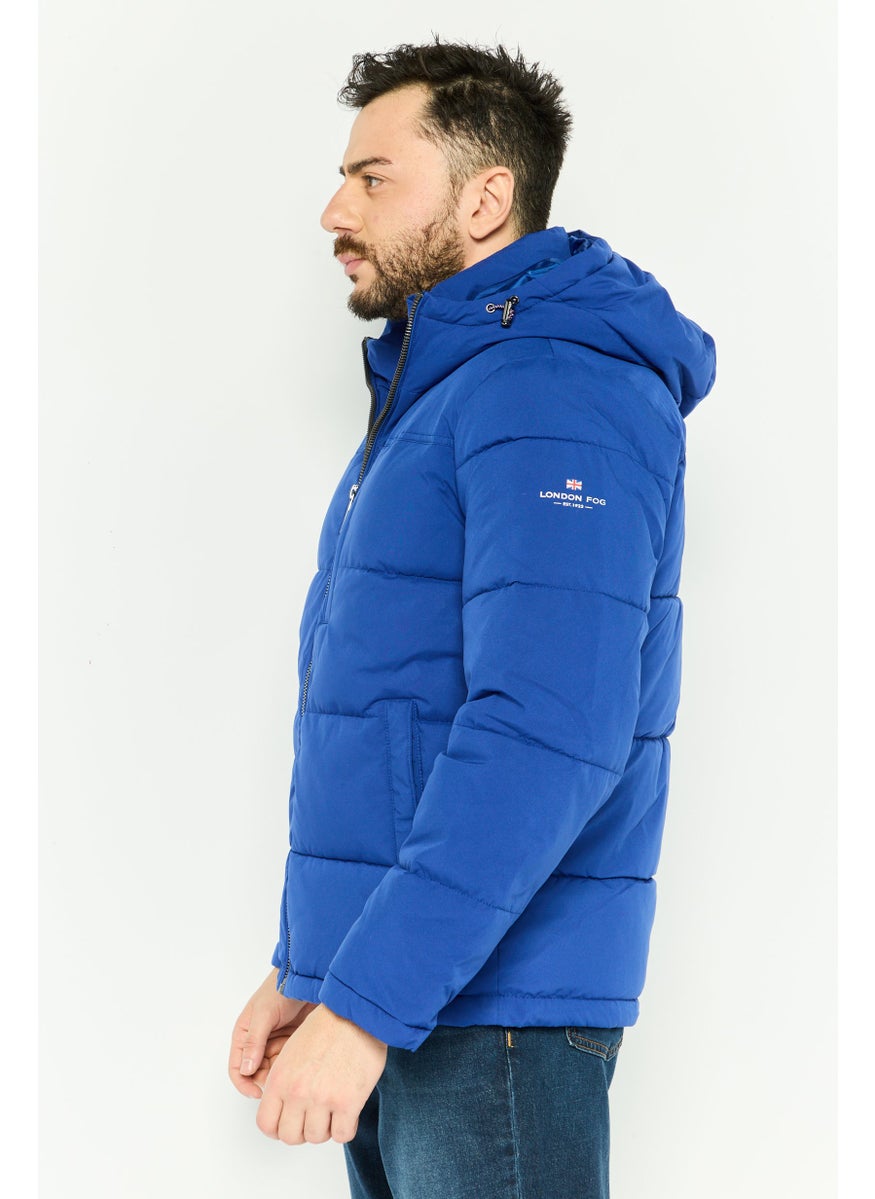 London Fog Men Quilted Hooded Jacket, Blue  - Image 3