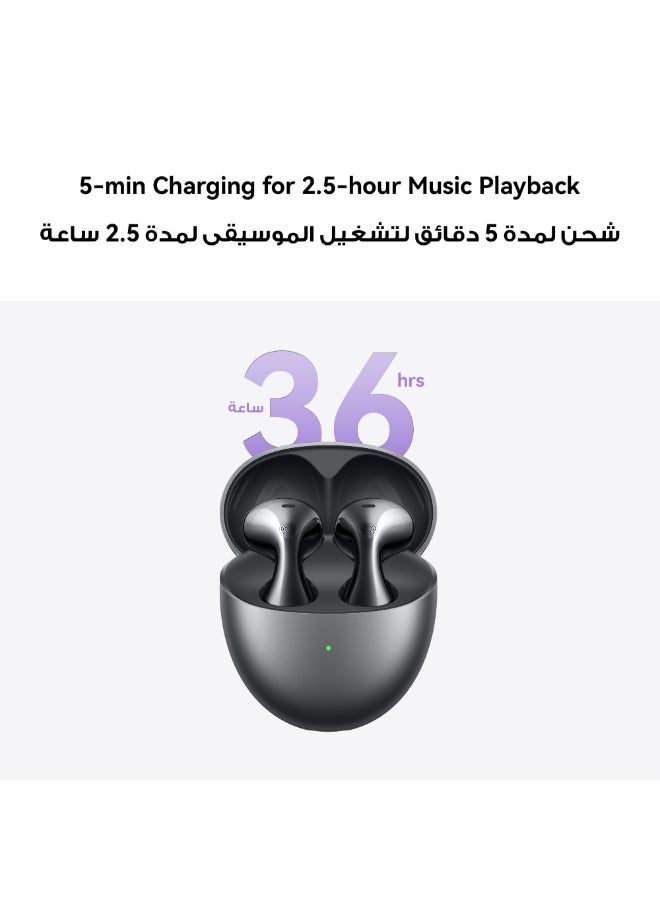 HUAWEI FreeBuds 6 Wireless Earbuds, Ear-fitting Wearing, Dual-driver True Sound, Stable & Clear Calls, Open-fit ANC, 36H Battery Life, IP54 Water-Resistant, iOS & Android Rose Gold - Image 4