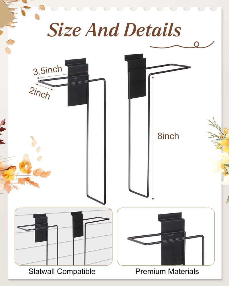 Alffun 4 Pair Adjustable Literature Display for Slatwall, Metal Wire Magazine Brochure Holder, Slatwall Shelf Accessories for Exhibitions, Trade Shows, Retail Stores, Home & Offices - Image 3