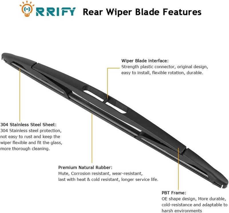 ORRIFY Rear Windshield Wiper Arm Blade Set for GM Buick Enclave 2008-2017 - Image 4