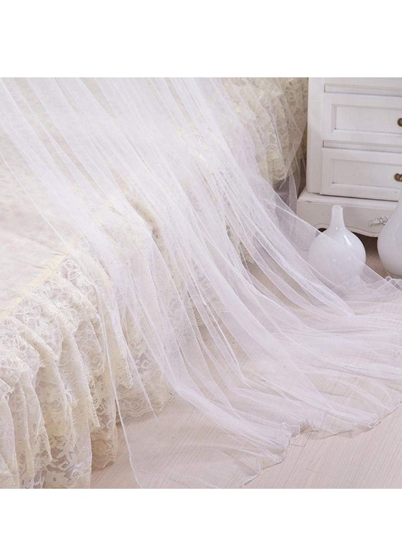 Round Hoop Bed Canopy Mosquito Net Fits Twin, Full, Queen, King Size Beds  - Image 2