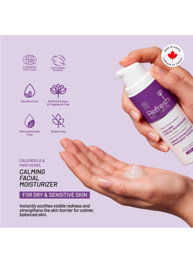 Refresh Botanicals Calming Facial Moisturizer, ECOCERT COSMOS Certified Organic Face Cream with Lavender & Cucumber, Lightweight Hydrating Moisturizer for Sensitive Skin,  Non-Comedogenic, Fast-Absorbing Daily Moisturizer, Vegan, Cruelty-Free, Made in Canada - Image 4
