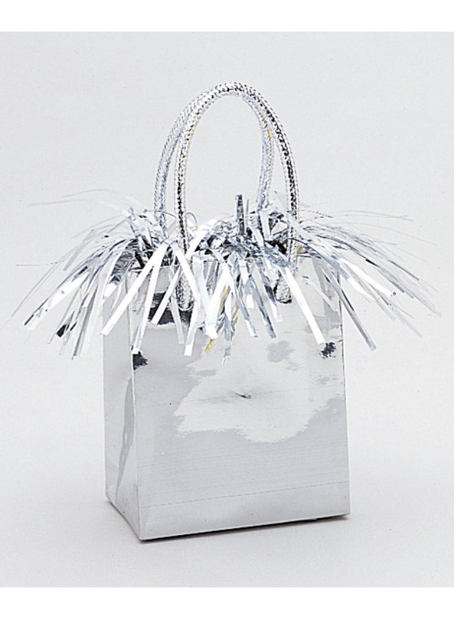 Unique Silver Mini Gift Bag Balloon Weight  - Image 1