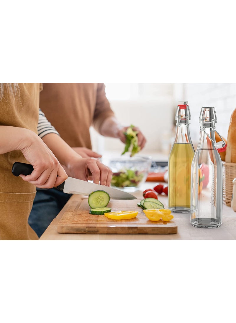 Leeonz Leeonz® 500ML Swing Top Glass Bottles with Caps, Clear Glass Bottle for Kombucha Fermenting, Beer Brewing, Juicing, Wine, Milk or Eggnog (Pack of 4)  - Image 4