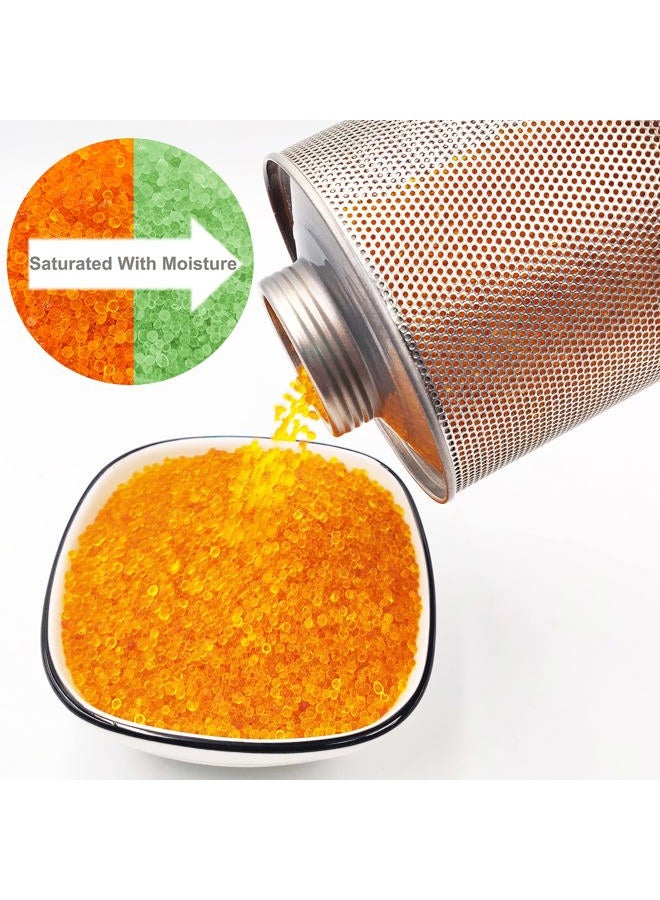 Wisesorb 750 Grams Gun Safe Dehumidifier, 2 Pack Reusable Canister Desiccant Dehumidifier, Rechargeable 1.65 Lbs Indicating Silica Gel Orange to Green - Image 4