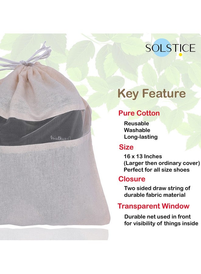 Solstice غطاء حذاء قطن سولستيس | حقيبة قابلة للغسل وإعادة الاستخدام للأحذية / الصنادل | للسفر والتخزين (عبوة من 10) - Image 5