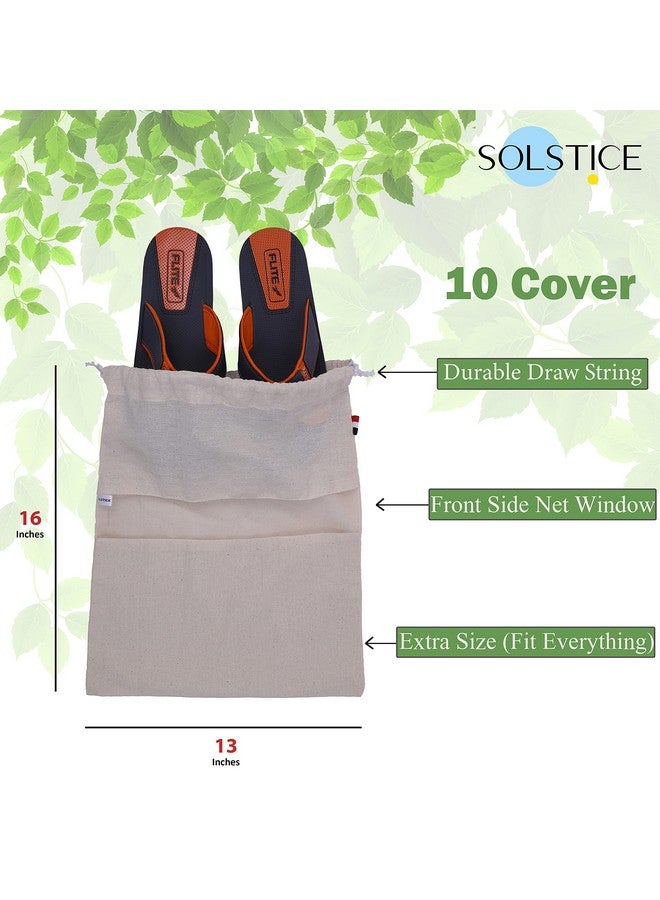 Solstice غطاء حذاء قطن سولستيس | حقيبة قابلة للغسل وإعادة الاستخدام للأحذية / الصنادل | للسفر والتخزين (عبوة من 10) - Image 2