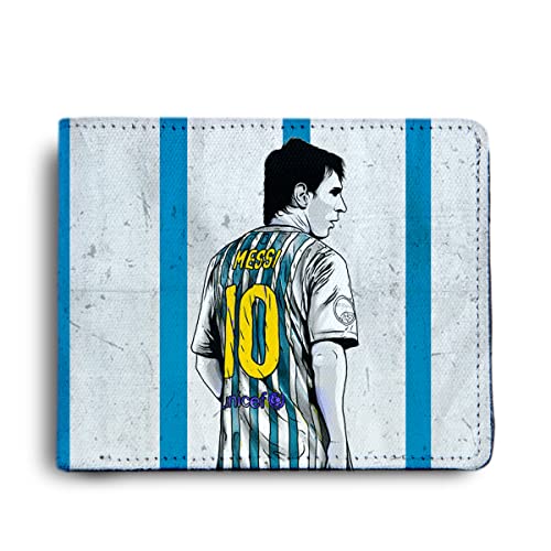 ShopMantra Wallet for Boys | Messi Printed Bi-fold Boys Purse | Faux Leather Card Holder with Cash Pocket - Image 1