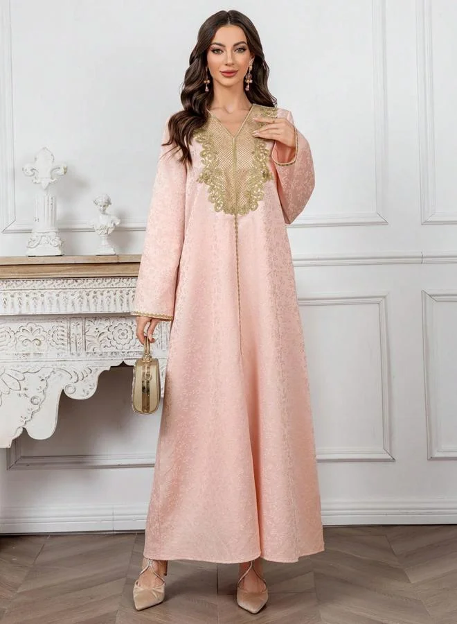 تايك تو جلابية جاكارة مع رقعة دانتيل