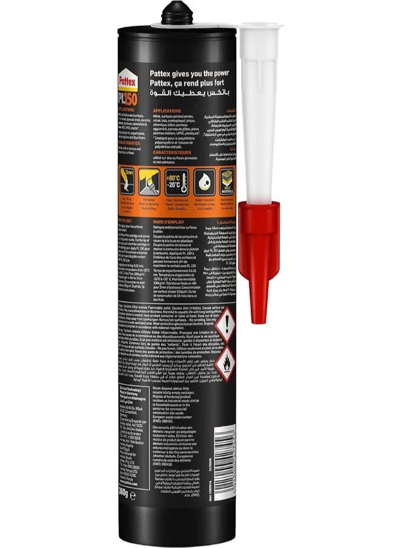 Pattex PL150 Glue Kit (3 Pieces) - Professional Solvent Technology Construction Adhesive - Superior Strength & Weather Resistant - For Indoors & Outdoors - Image 5
