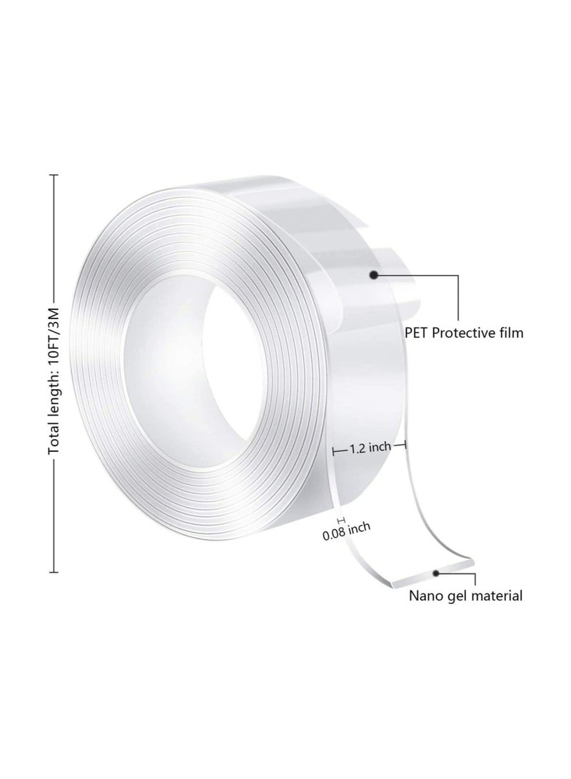 ELTRAZONE 3 Meter Magic Improvement Double Sided Tape Mounting Transparent Trace Less Acrylic REUSe Washable Waterproof Adhesive - Image 2