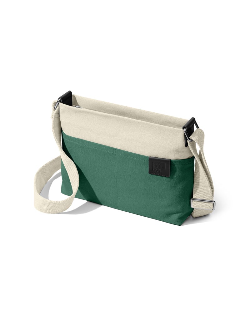 DailyObjects Unisex All Sunday Sling Crossbody Bag |Cotton Canvas Purse With Slip Pockets | Zip Closure | Storage Space For Essentials | Relaxed Shoulder Handbag | Handcrafted Ivory-Green - Image 5