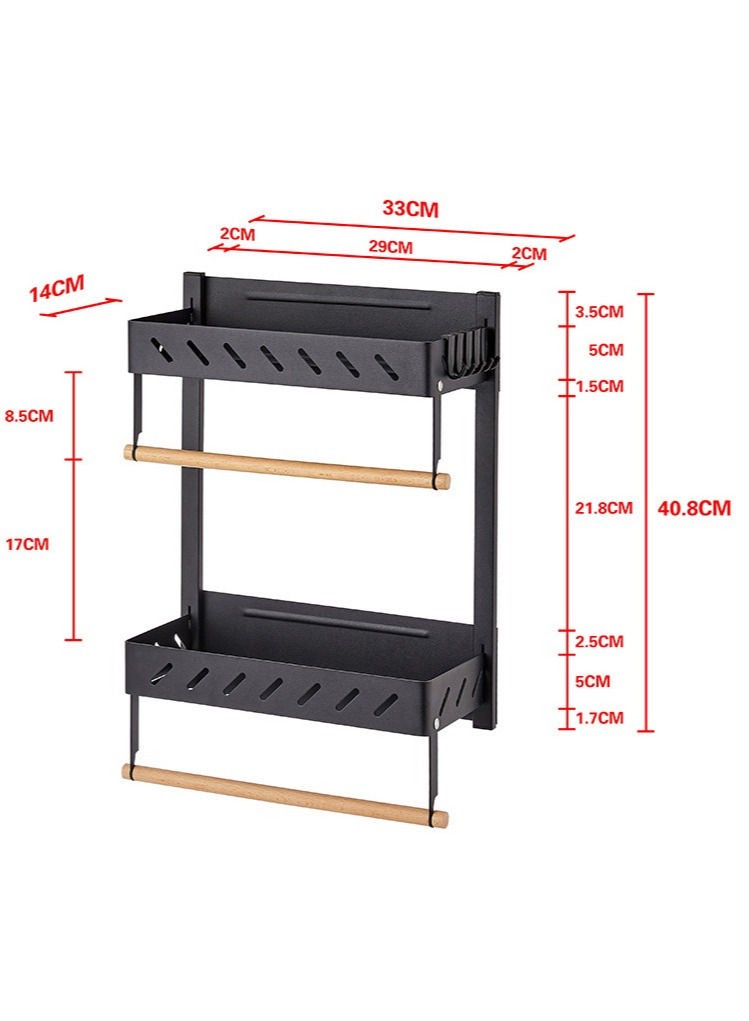 Japanese Stainless Steel Magnetic Suction Multifunction Large Hanger Bathroom Refrigerator Storage Rack J003